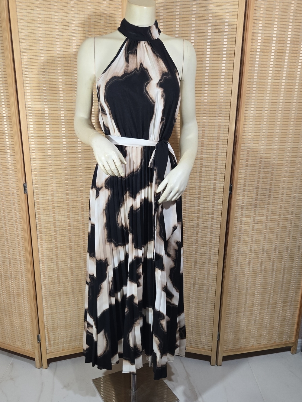 Shein Pleated Halter Midi Dress